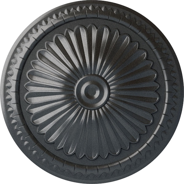 Ekena Millwork Alexa Ceiling Medallion (Fits Canopies up to 3"), Hand-Painted Pewter, 15"OD x 1 3/4"P CM14AXPES - main